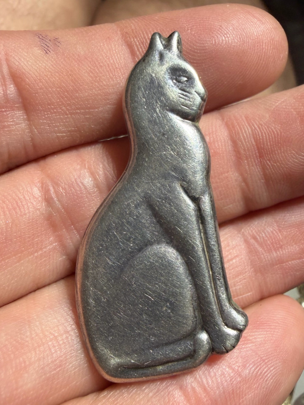 Vintage “ Thailand “ 925 Sterling Silver Cat Brooch